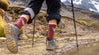 A hiker in the Andes mountains wearing our maroon Condor socks 