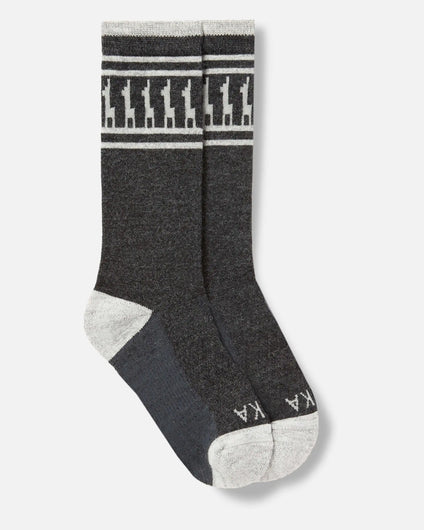 Costa Charcoal / Dark Grey Alpaca Wool Thermal Sock with Alpaca Print Design – PAKA Apparel