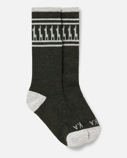 Costa Andean Moss / Dark Green Sustainable Alpaca Wool Thermal Sock with Alpaca Print Design – PAKA Apparel