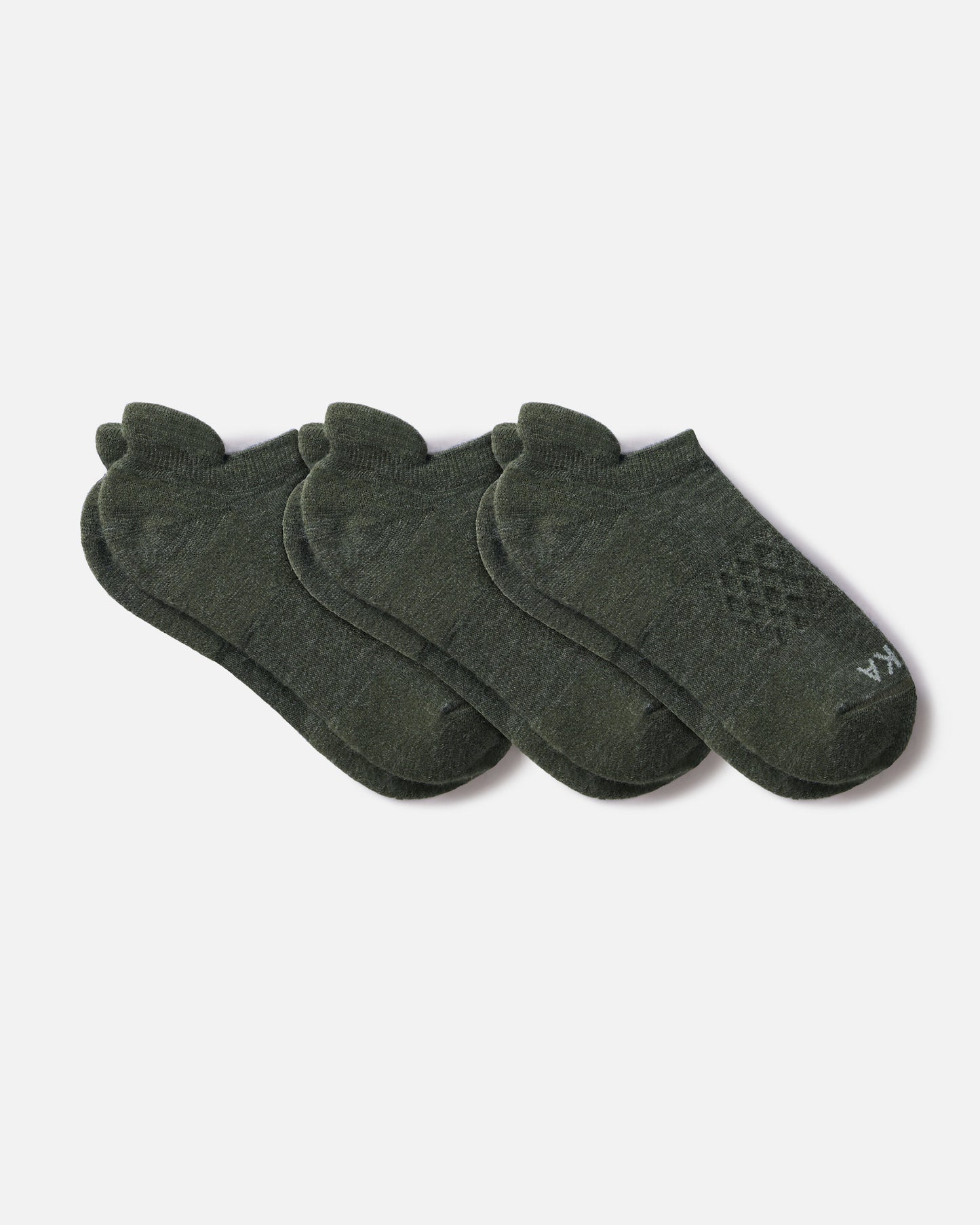 3 pairs of green color alpaca wool ankle socks