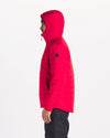 Red mens jacket on model
