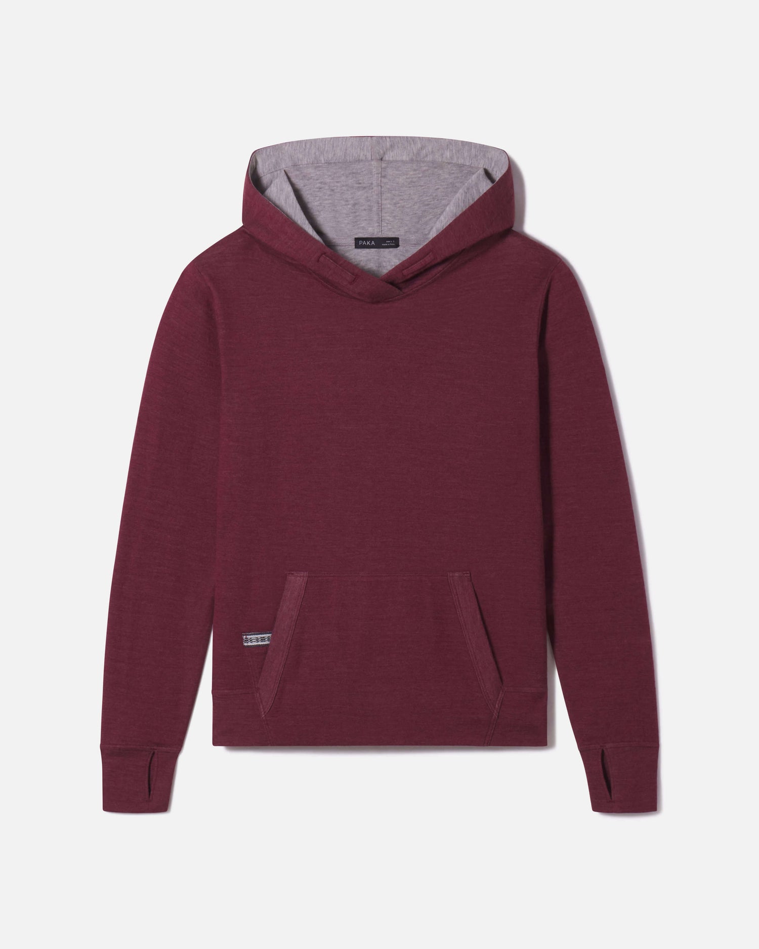 Men's Breathe red Hoodie with front pocket and grey interior