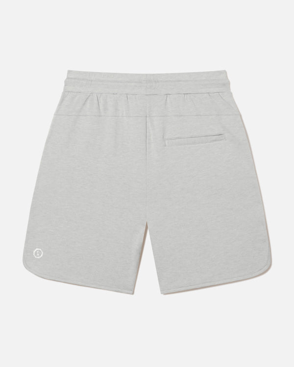 Back of Sandstone / Off-White Men's Terry Shorts in Pima Cotton, Tencel and Alpaca Tri-Blend – PAKA Apparel