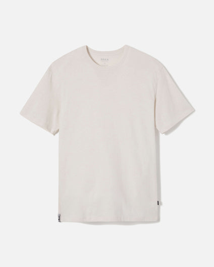 White / Cream Men’s Lightweight Alpaca Wool T-Shirt - PAKA Apparel
