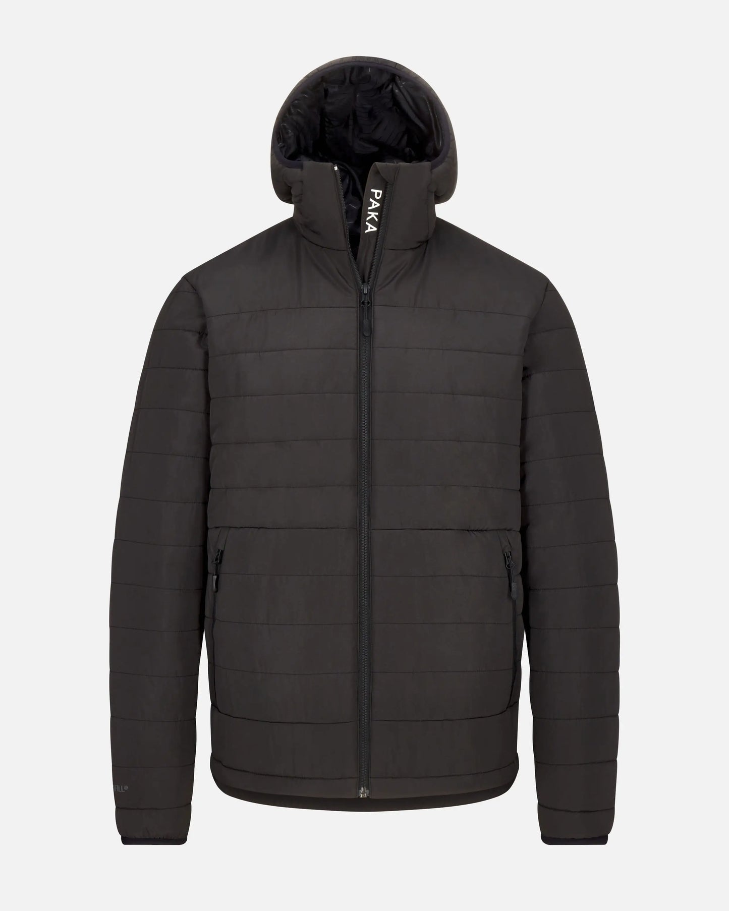 Technical black mens winter puffer jacket 