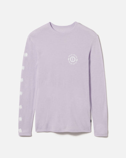 Lavender / Light Purple Sebastian Lightweight Alpaca Long Sleeve Shirt with Logo on Front and Alpaca Footprints on Arm – PAKA Apparel