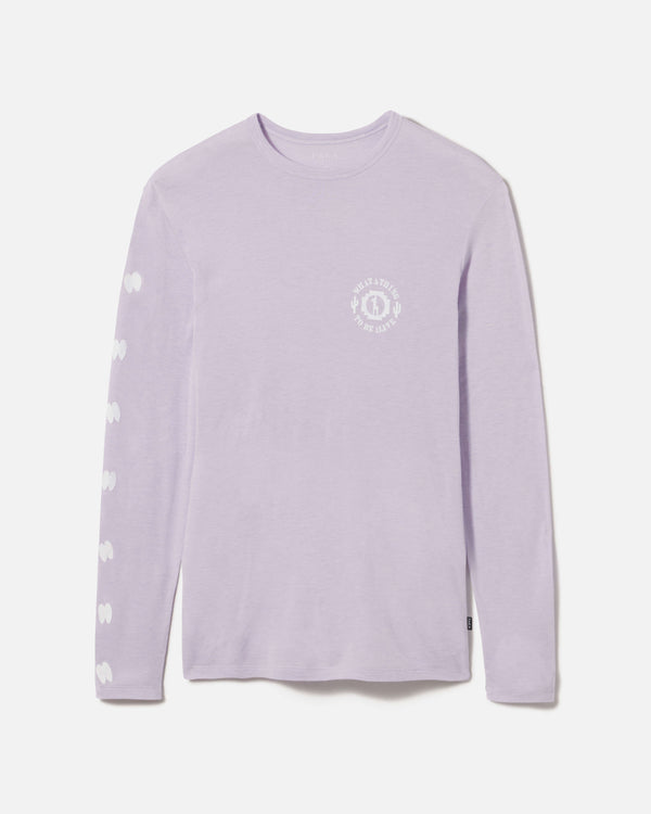 Lavender / Light Purple Sebastian Lightweight Alpaca Long Sleeve Shirt with Logo on Front and Alpaca Footprints on Arm – PAKA Apparel