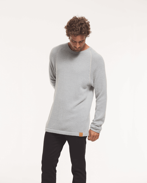 Sky Blue Crewneck by Paka Apparel on Male Model