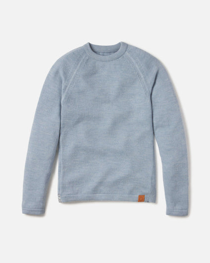 Sky Blue Crewneck Alpaca Wool Sweater from Peru - PAKA The Original Crew