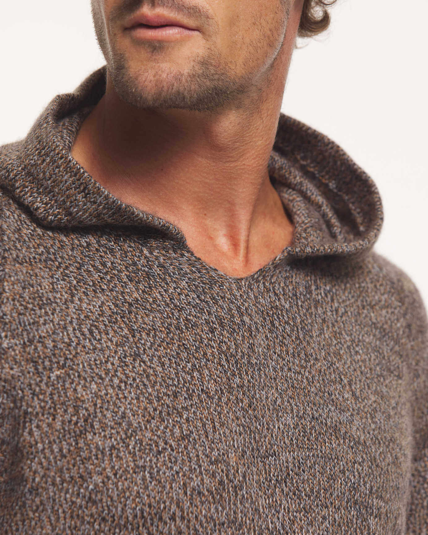 Alpaca hoodie sweater on model