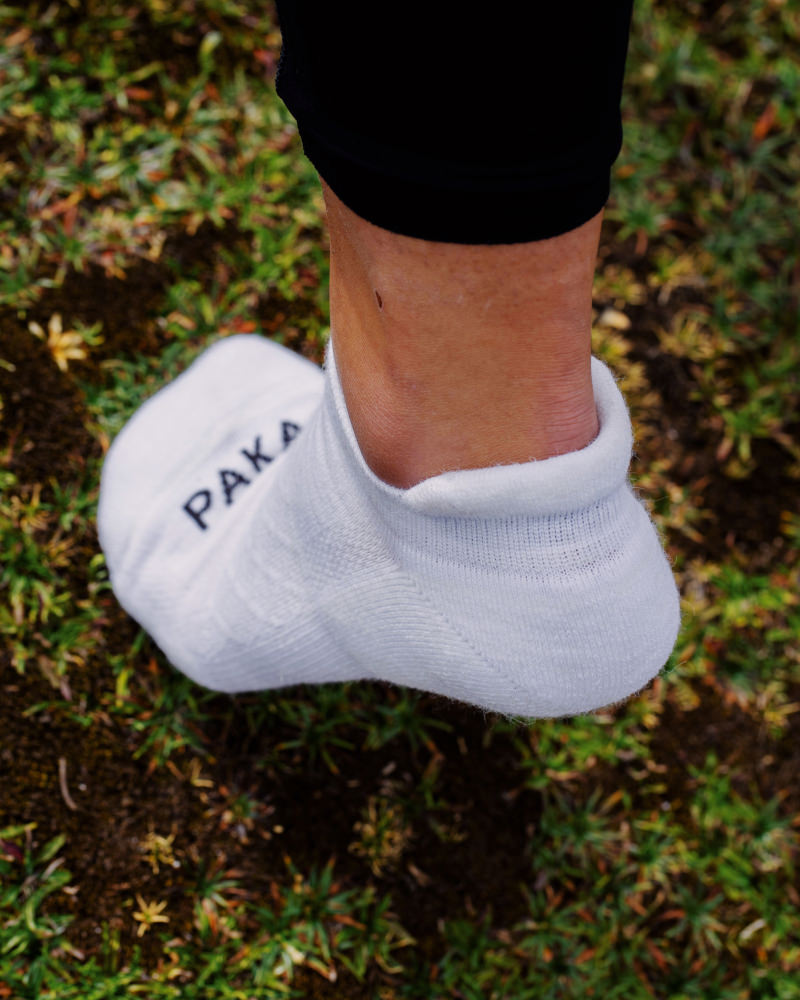 White alpaca wool ankle sock 