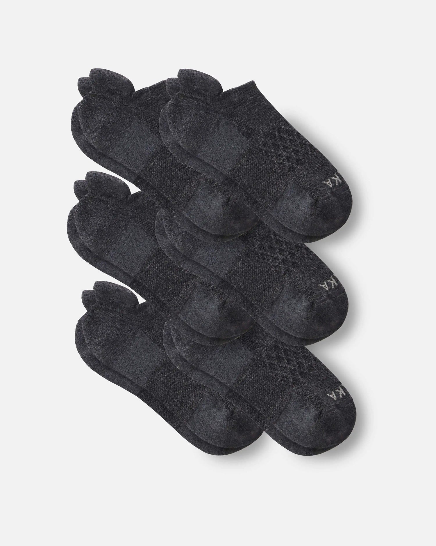 6 pairs of dark grey alpaca wool ankle socks