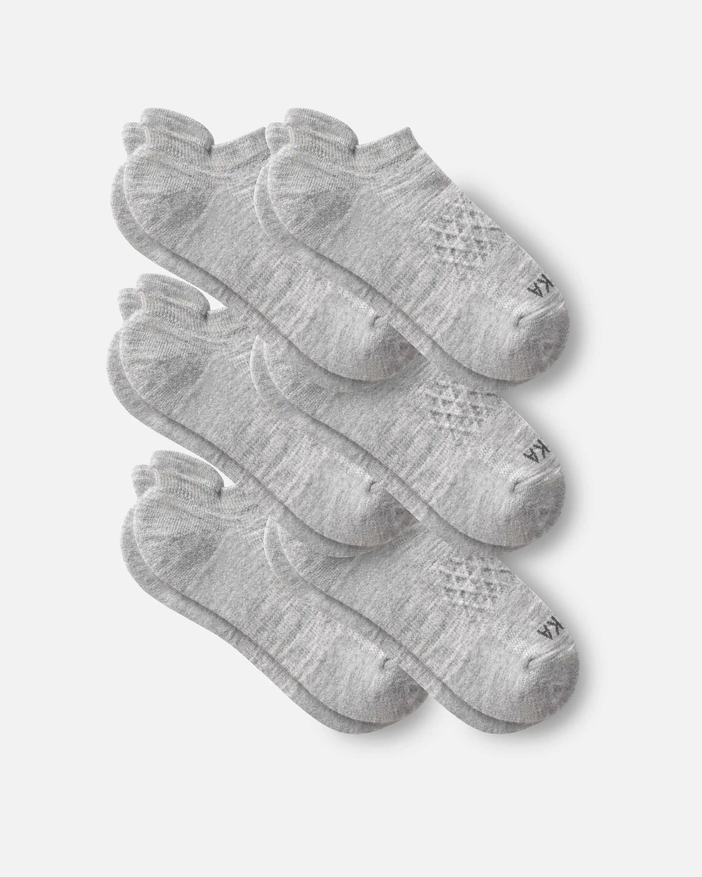 6 pairs of light grey alpaca wool ankle socks