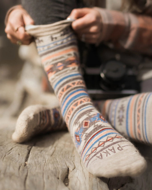Inca socks on model